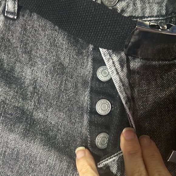 NWT Pacsun Womens Jet Stone High Rise Button‎ Fly Straight Jeans With Belt Sz 27 - Picture 3 of 10